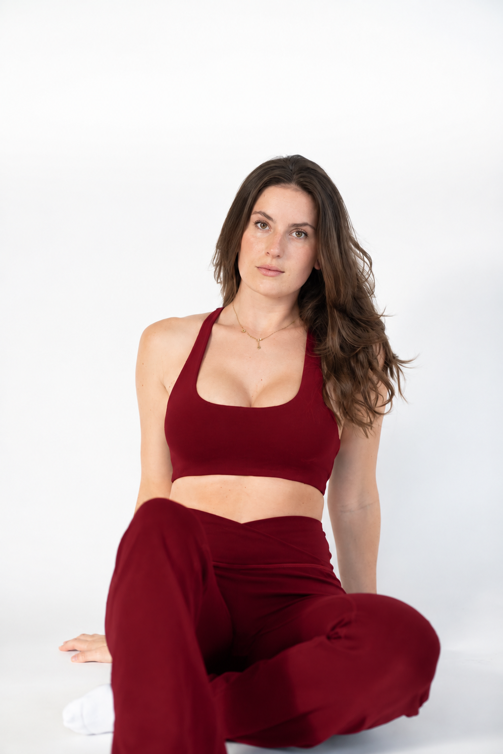 Lavoréa Everyday Sports Bra in Burgundy, organic cotton, photo 1 of 2