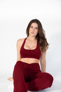 Lavoréa Everyday Sports Bra in Burgundy, organic cotton, photo 1 of 2