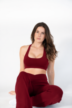 Lavoréa Everyday Sports Bra in Burgundy, organic cotton, photo 1 of 2