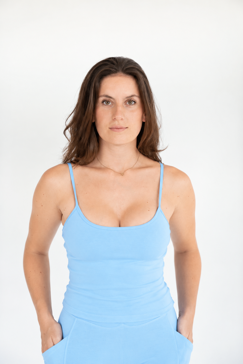 Lavoréa Classic Bra Tank Top in Light Blue, organic cotton, photo 3 of 4