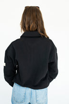 MoNa The Label oversized black polo sweater in heavyweight organic cotton, view 4