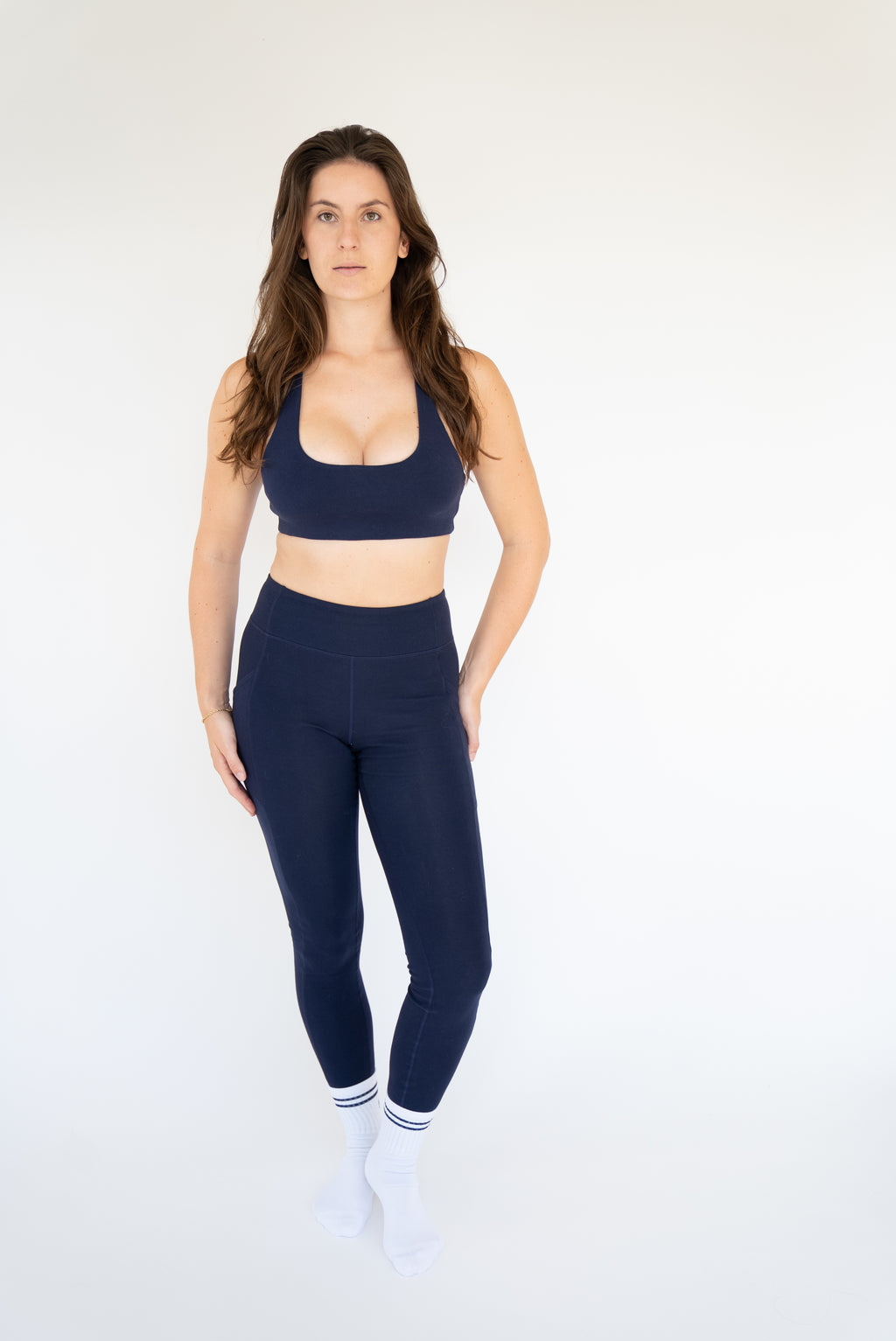 Lavoréa Everyday Leggings in Navy Blue, organic cotton, photo 1 of 10