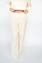 MoNa The Label oversized beige wide-leg pants in 100% organic cotton, view 3