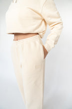 MoNa The Label oversized beige wide-leg pants in 100% organic cotton, view 4