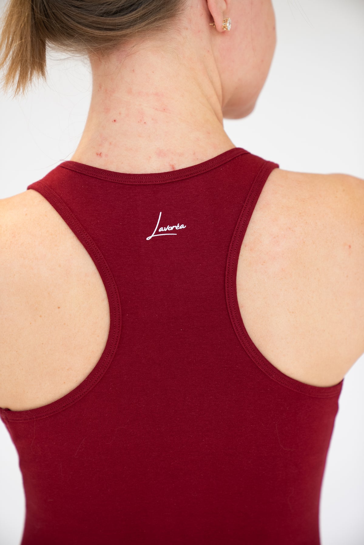 Lavoréa Classic Racerback Top in Burgundy, organic cotton, photo 1 of 4