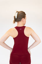 Lavoréa Classic Racerback Top in Burgundy, organic cotton, photo 2 of 4
