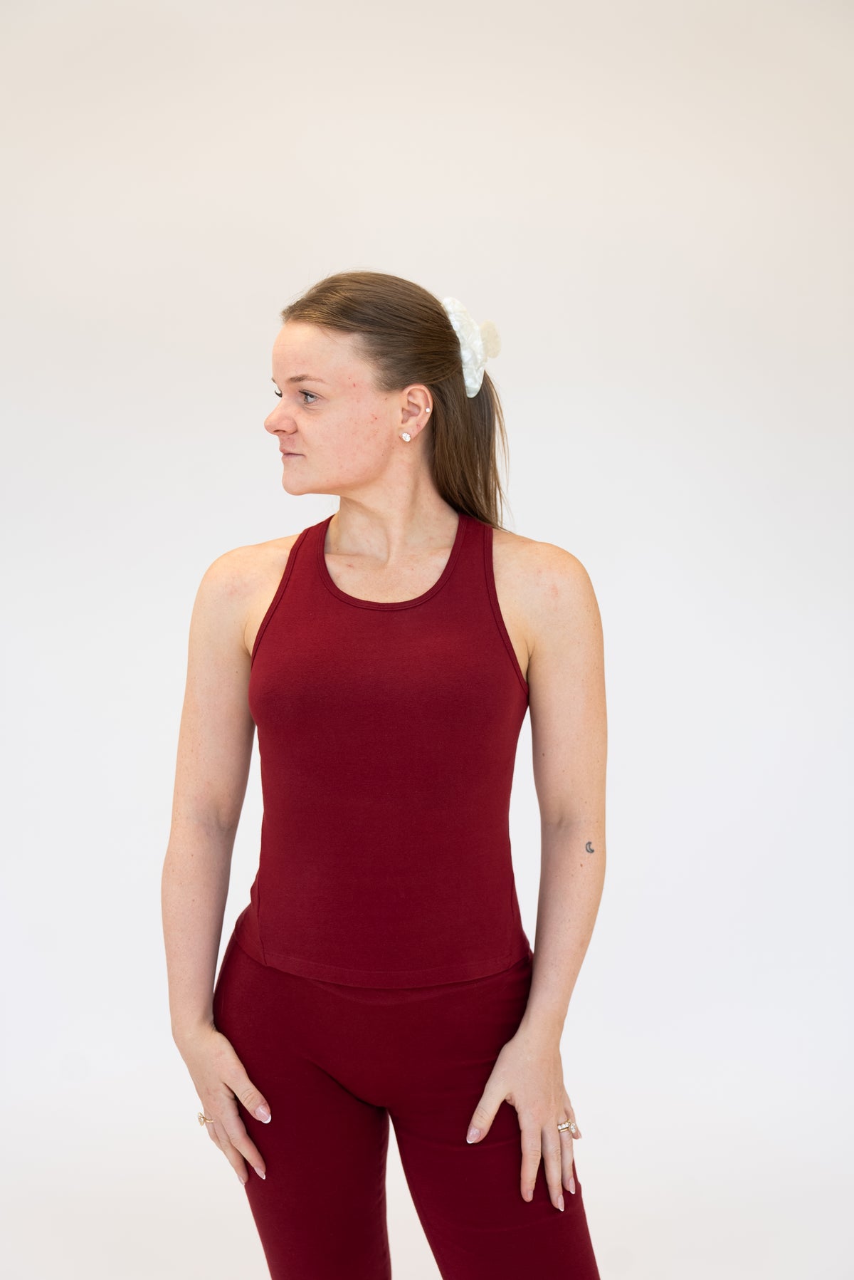Lavoréa Classic Racerback Top in Burgundy, organic cotton, photo 3 of 4