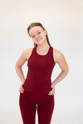 Lavoréa Classic Racerback Top in Burgundy, organic cotton, photo 4 of 4
