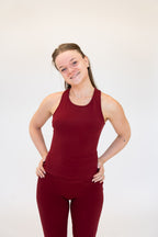 Lavoréa Classic Racerback Top in Burgundy, organic cotton, photo 4 of 4