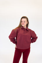 Lavoréa Oversized Heavy Premium Polo Sweater in Burgundy, organic cotton, photo 1 of 2