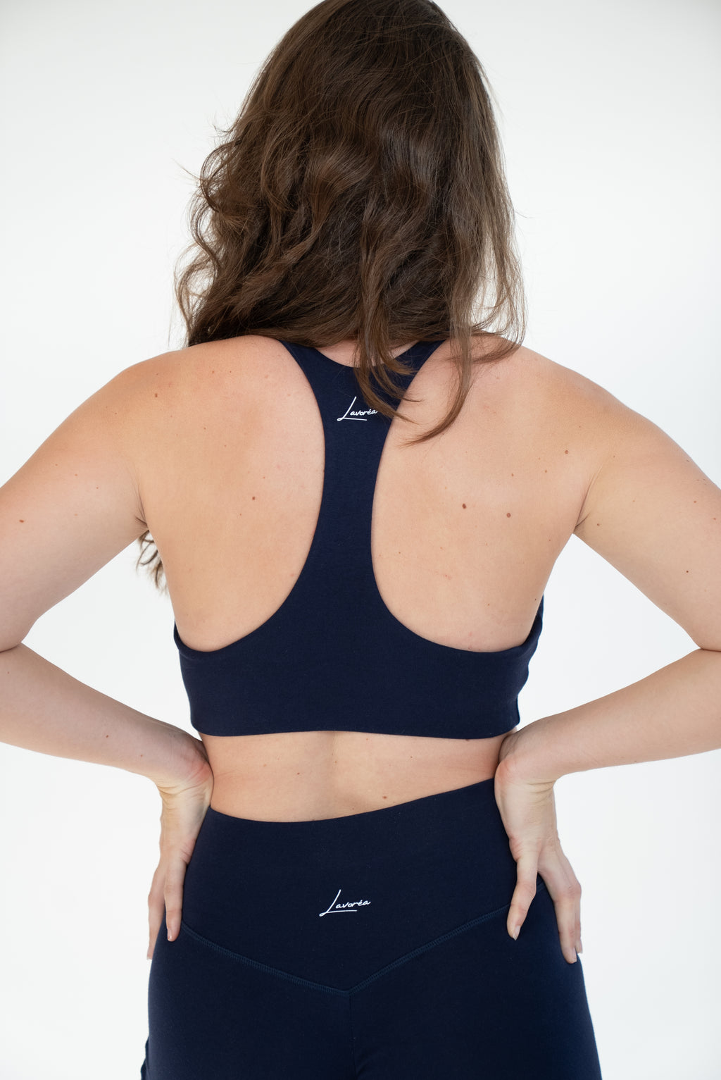 Lavoréa Everyday Sports Bra in Navy Blue, organic cotton, front view