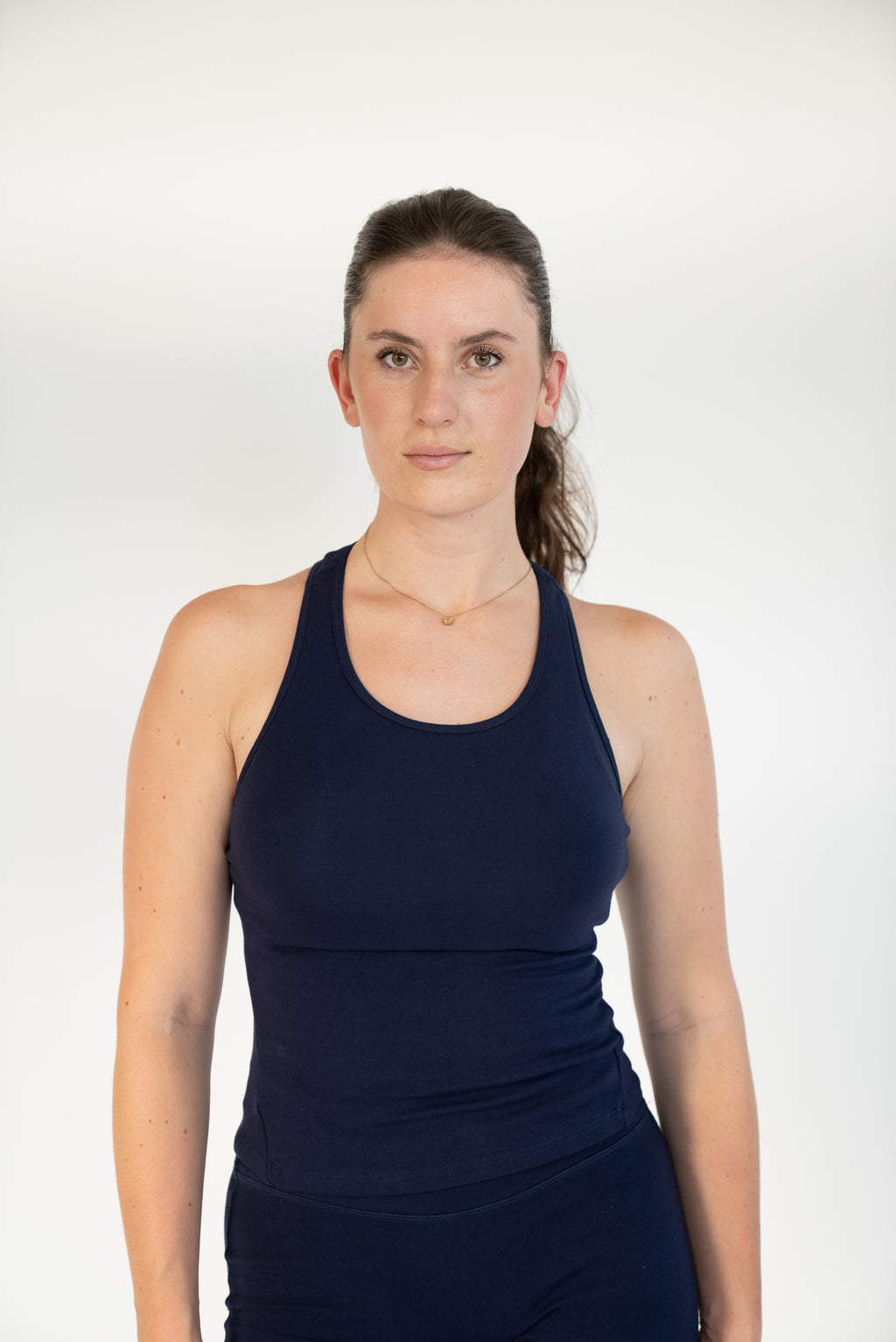 Lavoréa Classic Racerback Top in Navy Blue, organic cotton, photo 2 of 6