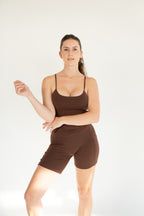Lavoréa Classic Bra Tank Top in Brown, organic cotton, side view