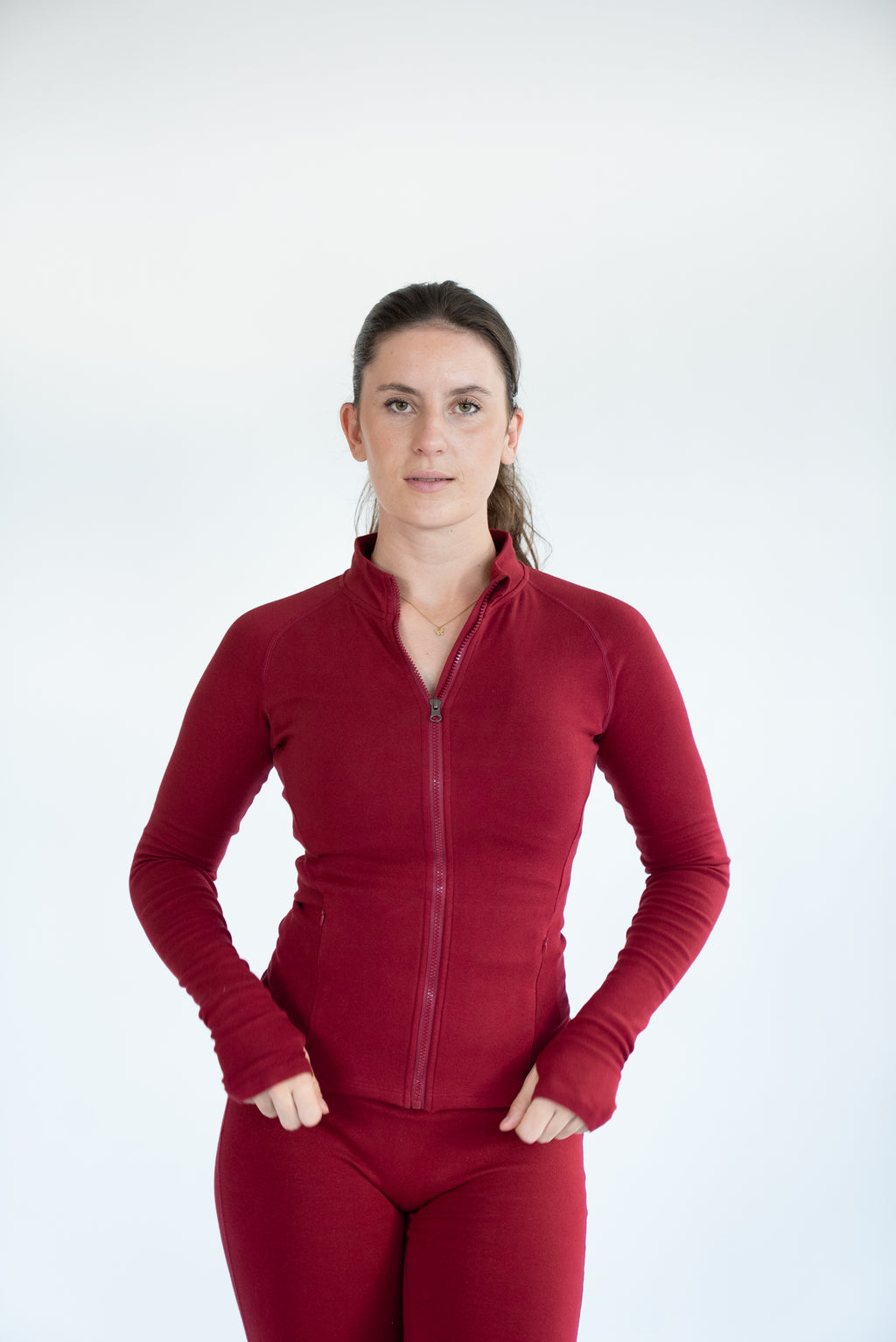 Lavoréa Training Jacket with Pockets in organic cotton, full length view