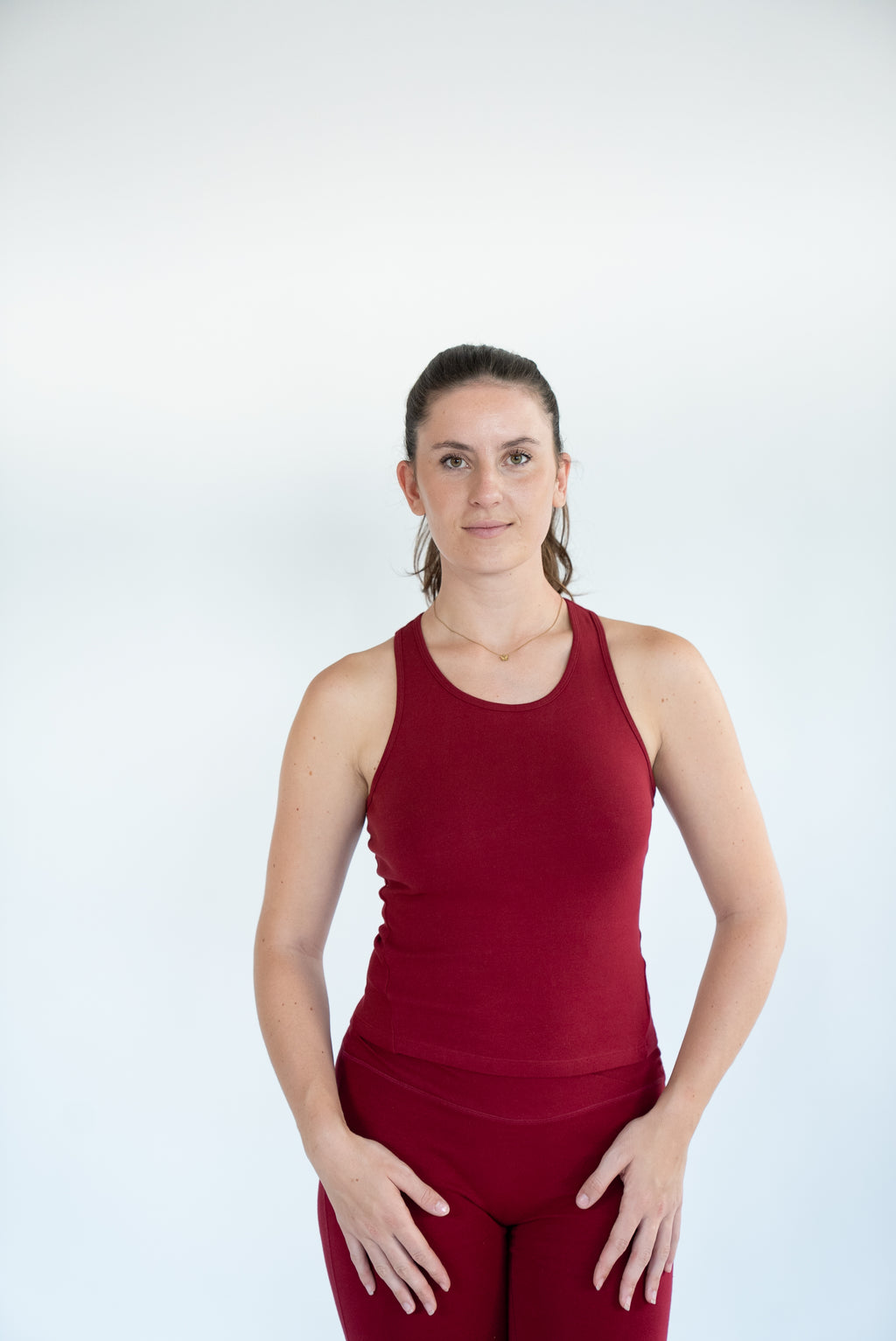 Lavoréa Classic Racerback Top in organic cotton, detail of the fabric