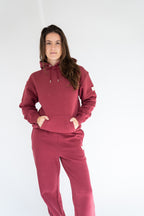 MoNa The Label oversized burgundy hoodie in heavyweight organic cotton, view 7