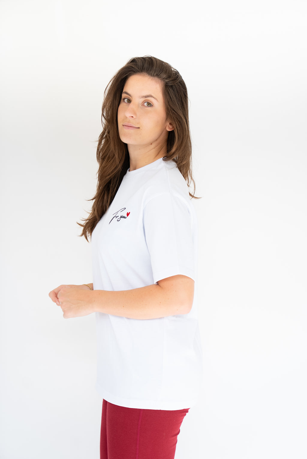 MoNa The Label slightly oversized white T-shirt in heavyweight organic cotton, view 2