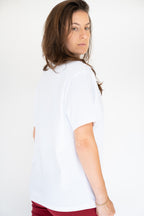 MoNa The Label slightly oversized white T-shirt in heavyweight organic cotton, view 4