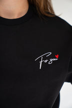MoNa The Label slightly oversized black T-shirt in heavyweight organic cotton, view 6