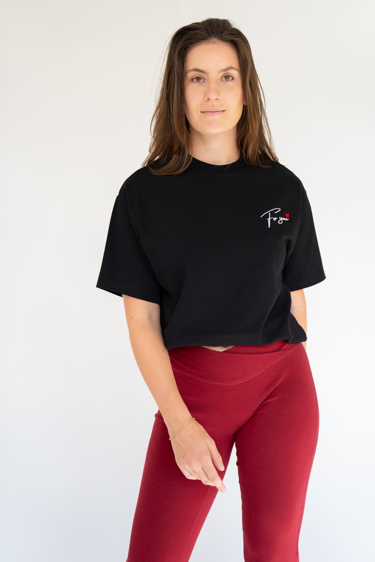 MoNa The Label slightly oversized black T-shirt in heavyweight organic cotton, view 7