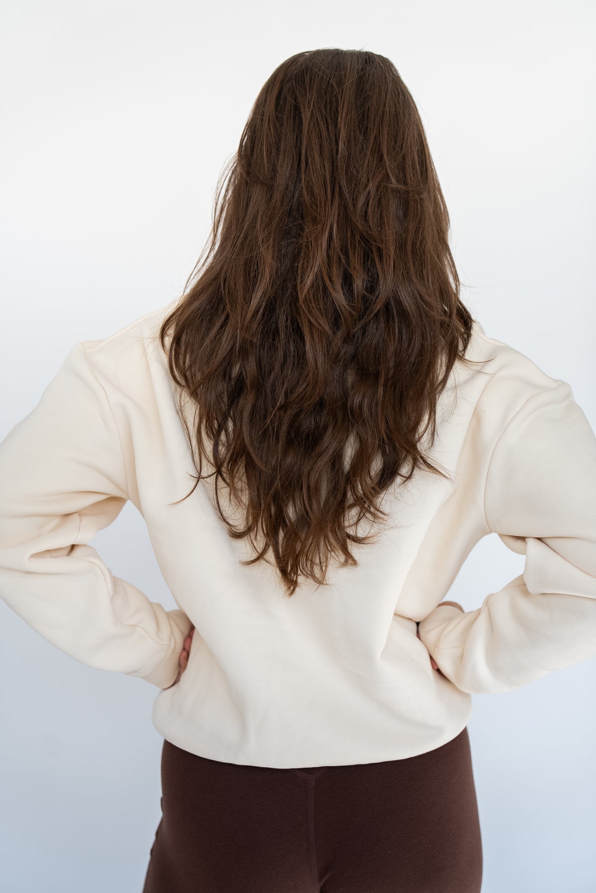 MoNa The Label oversized beige polo sweater in heavyweight organic cotton, view 4