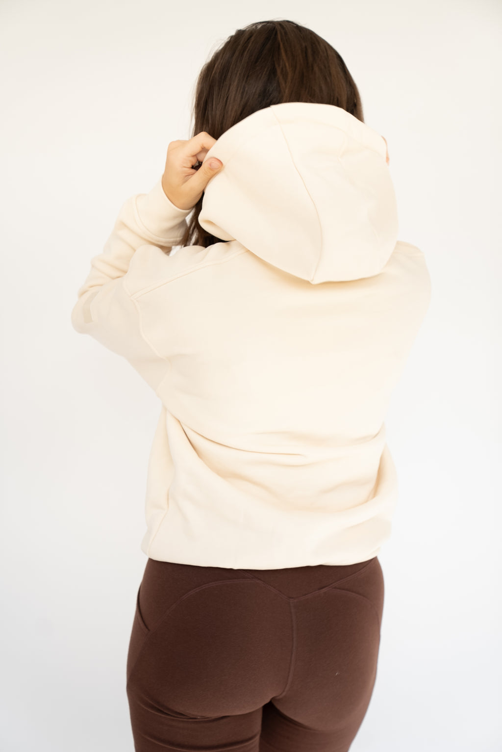 MoNa The Label oversized beige hoodie in heavyweight organic cotton, view 2