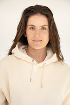 MoNa The Label oversized beige hoodie in heavyweight organic cotton, view 3
