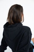 MoNa The Label oversized black hoodie in heavyweight organic cotton, view 3