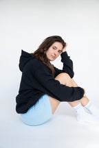 MoNa The Label oversized black hoodie in heavyweight organic cotton, view 4
