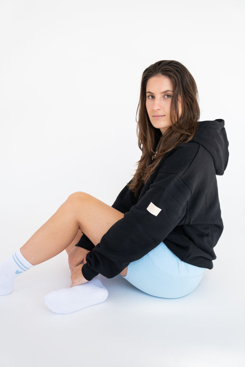 MoNa The Label oversized black hoodie in heavyweight organic cotton, view 6