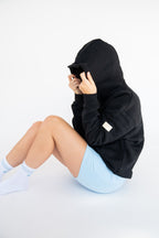 MoNa The Label oversized black hoodie in heavyweight organic cotton, view 2