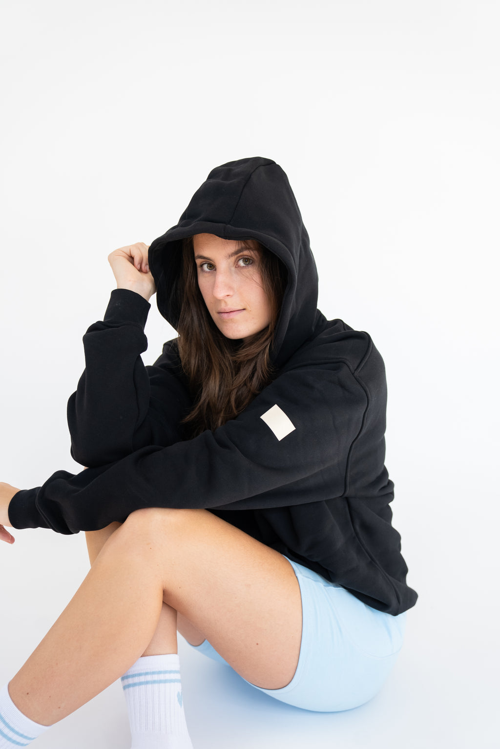 MoNa The Label oversized black hoodie in heavyweight organic cotton