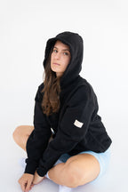MoNa The Label oversized black hoodie in heavyweight organic cotton, view 8